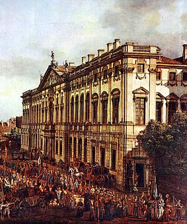 Bernardo Bellotto Krasinski Square. Detail with Krasinski Palace. oil painting picture